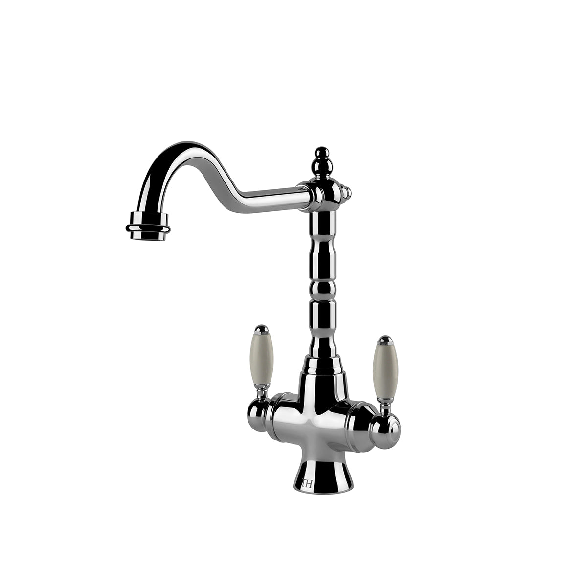 TURNER HASTINGS PROVIDENCE DOUBLE SINK MIXER 291MM CHROME (CERAMIC HANDLE)