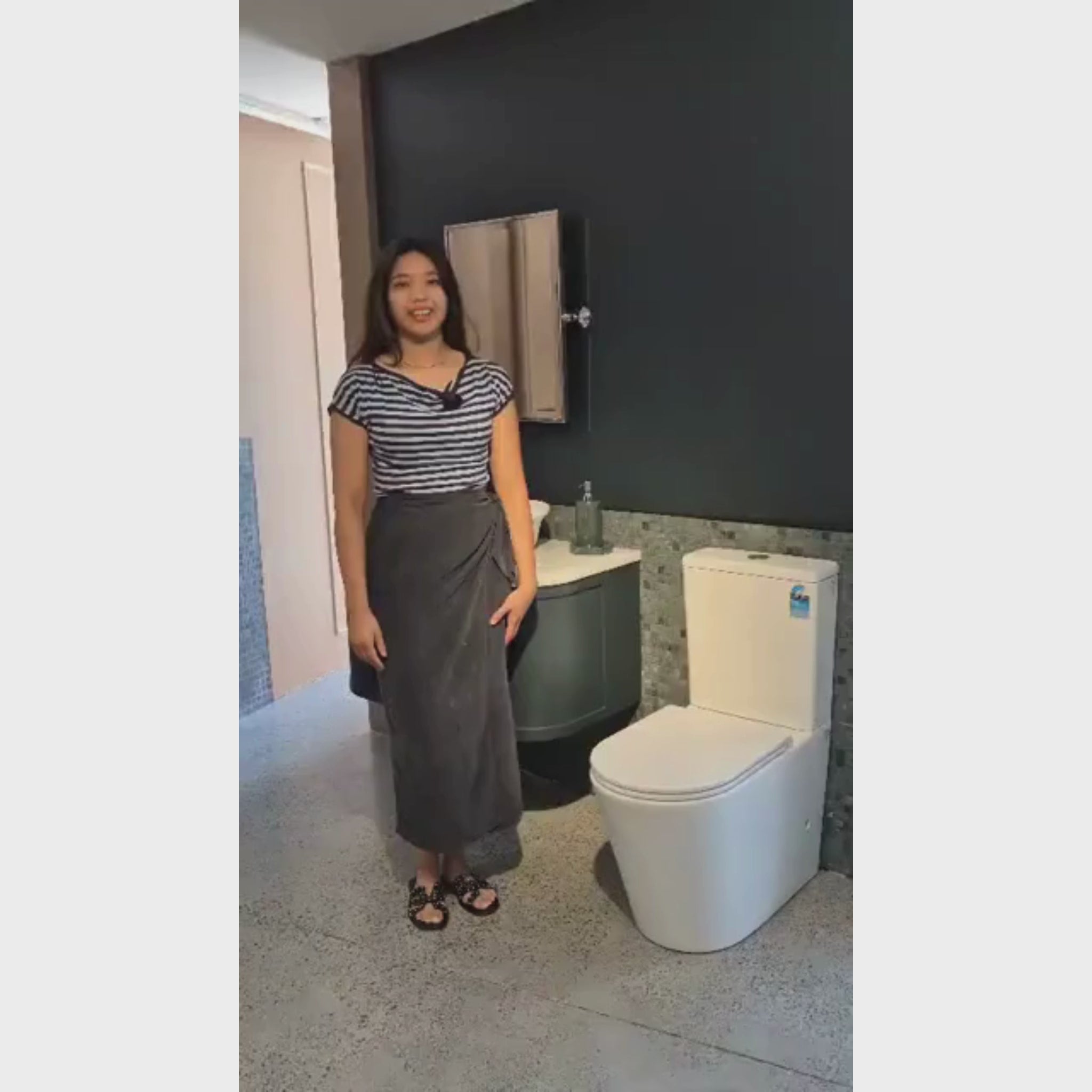 TURNER HASTINGS FINO RIMLESS WHISPERFLUSH BACK TO WALL TOILET SUITE WITH THIN SEAT GLOSS WHITE