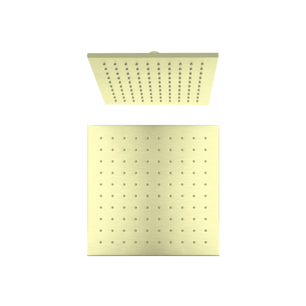 NERO SQUARE SHOWER HEAD 250MM BRUSHED GOLD