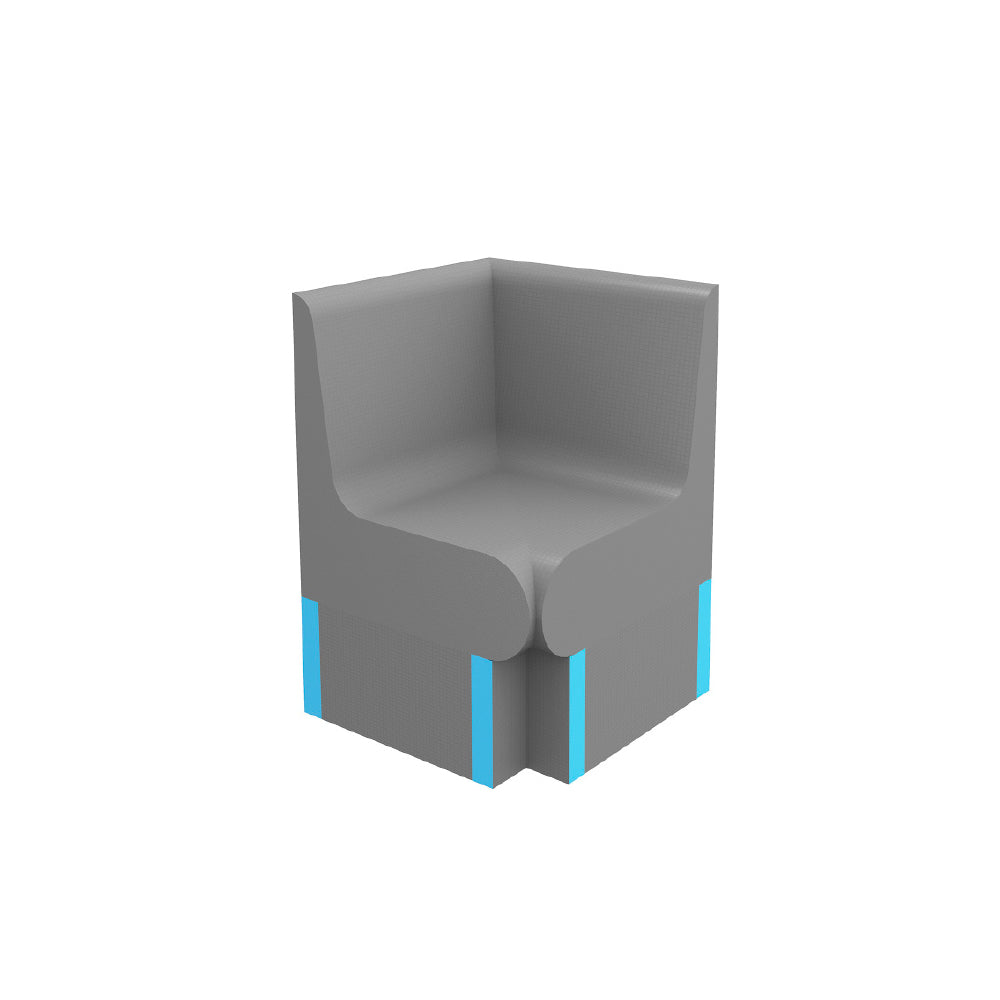 RADIANT HEATING THERMASHEET CURVED CORNER SHOWER SEAT WITH BACK 600X600X870MM