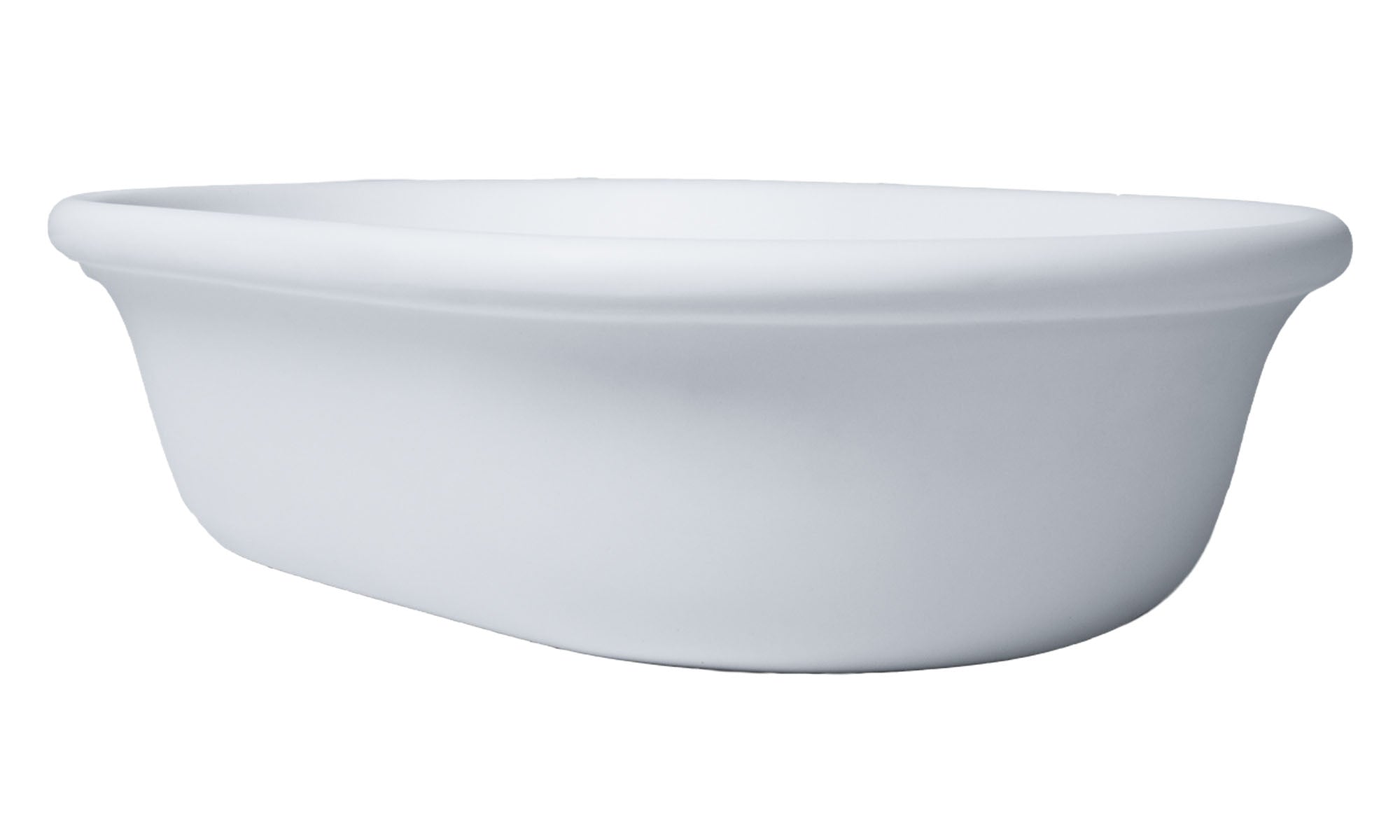 TURNER HASTINGS BLANCHE OVAL TITANCAST SOLID SURFACE ABOVE COUNTER BASIN SATIN SILK WHITE 530MM