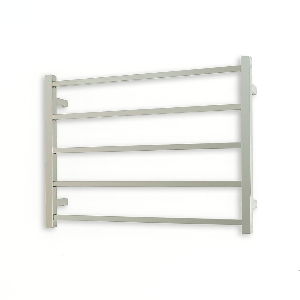 RADIANT HEATING 5-BARS SQUARE HEATED TOWEL RAIL CHROME 75WATTS 750MM