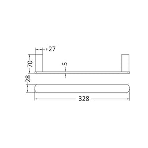 INSPIRE VETTO NON-HEATED TOWEL BAR BRUSHED GOLD 328MM