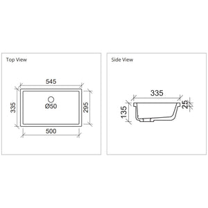 DUROCLASS ARTO UNDERMOUNT BASIN GLOSS WHITE 540MM