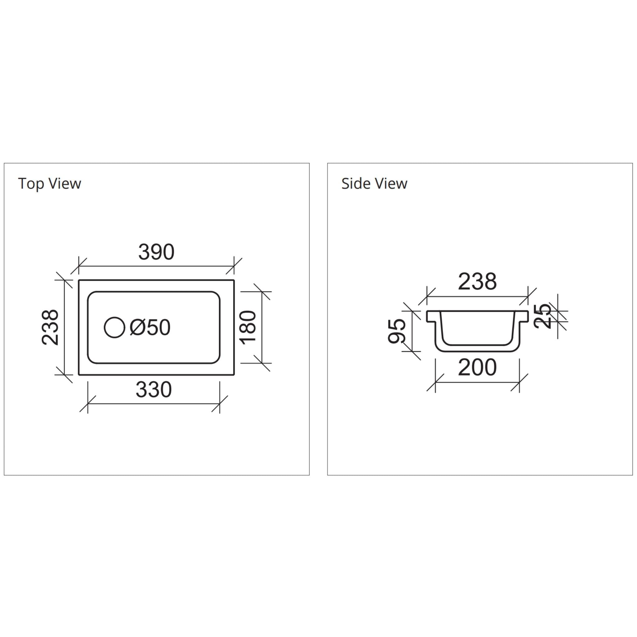 DUROCLASS COVE ENSUITE UNDERMOUNT BASIN GLOSS WHITE 390MM