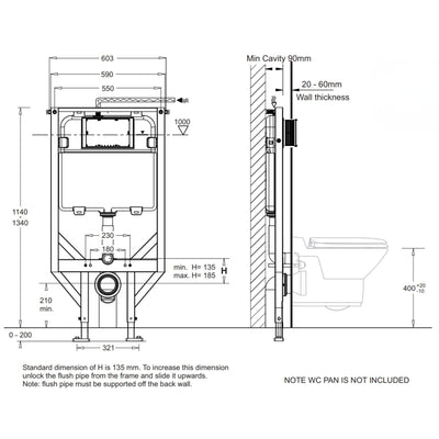 JOHNSON SUISSE ECONOFLUSH FRAMED IN-WALL CISTERN