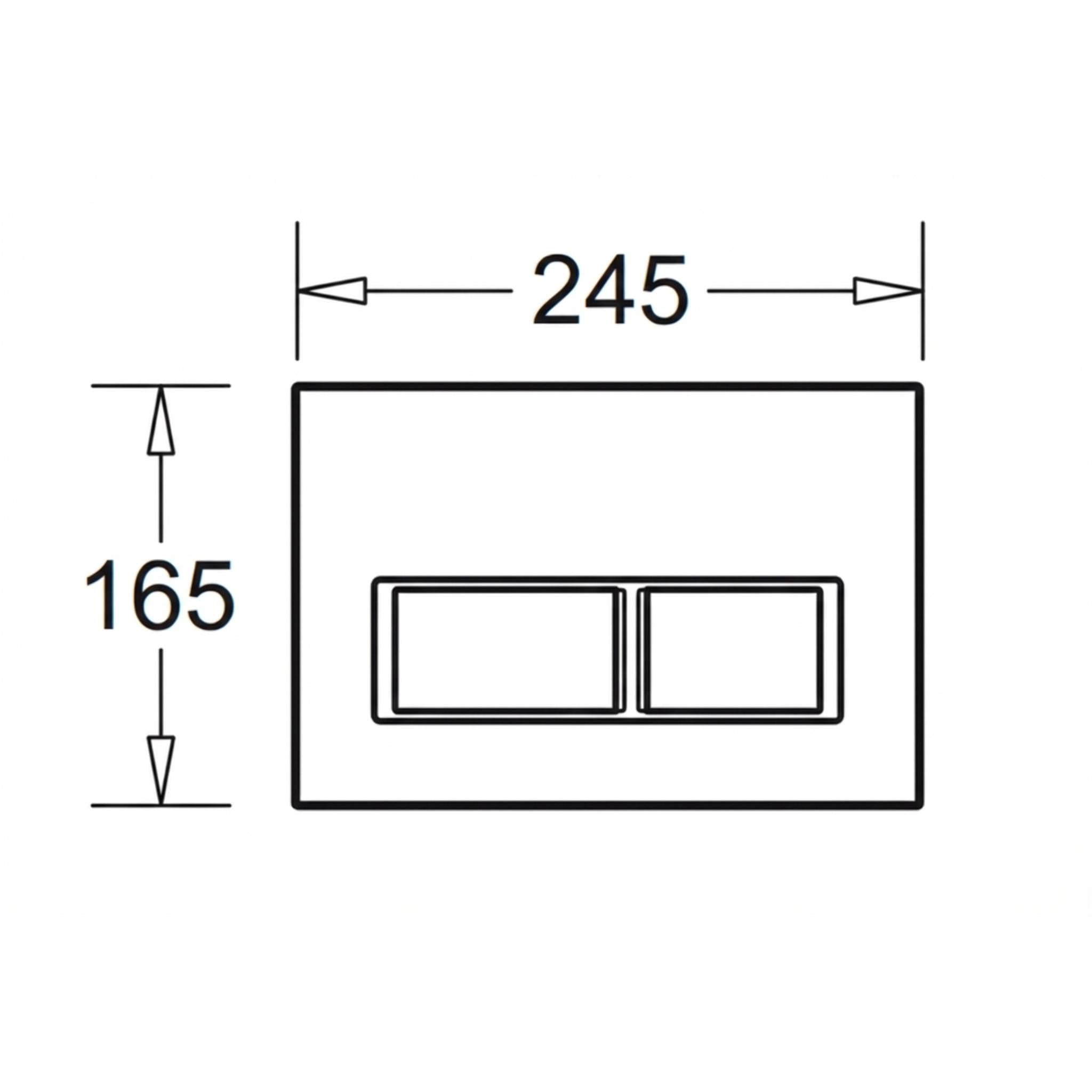 JOHNSON SUISSE IN-WALL ECONOFLUSH LOW RECTANGLE FLUSH BUTTON 245MM BLACK
