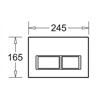 JOHNSON SUISSE IN-WALL ECONOFLUSH LOW RECTANGLE FLUSH BUTTON 245MM BLACK