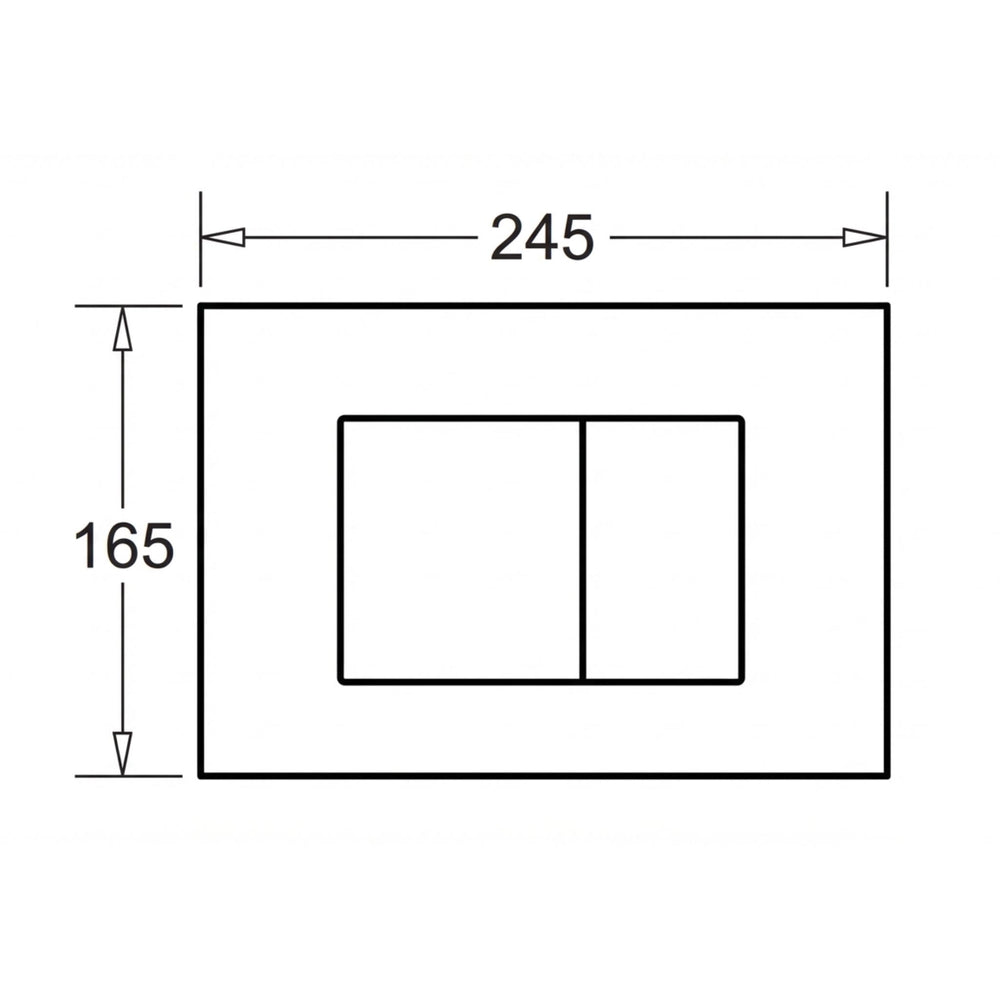 JOHNSON SUISSE IN-WALL ECONOFLUSH RECTANGLE FLUSH BUTTON 245MM MATTE CHROME