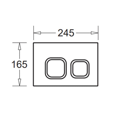 JOHNSON SUISSE IN-WALL ECONOFLUSH RECTANGLE FLUSH CIRCLE BUTTON 245MM BLACK