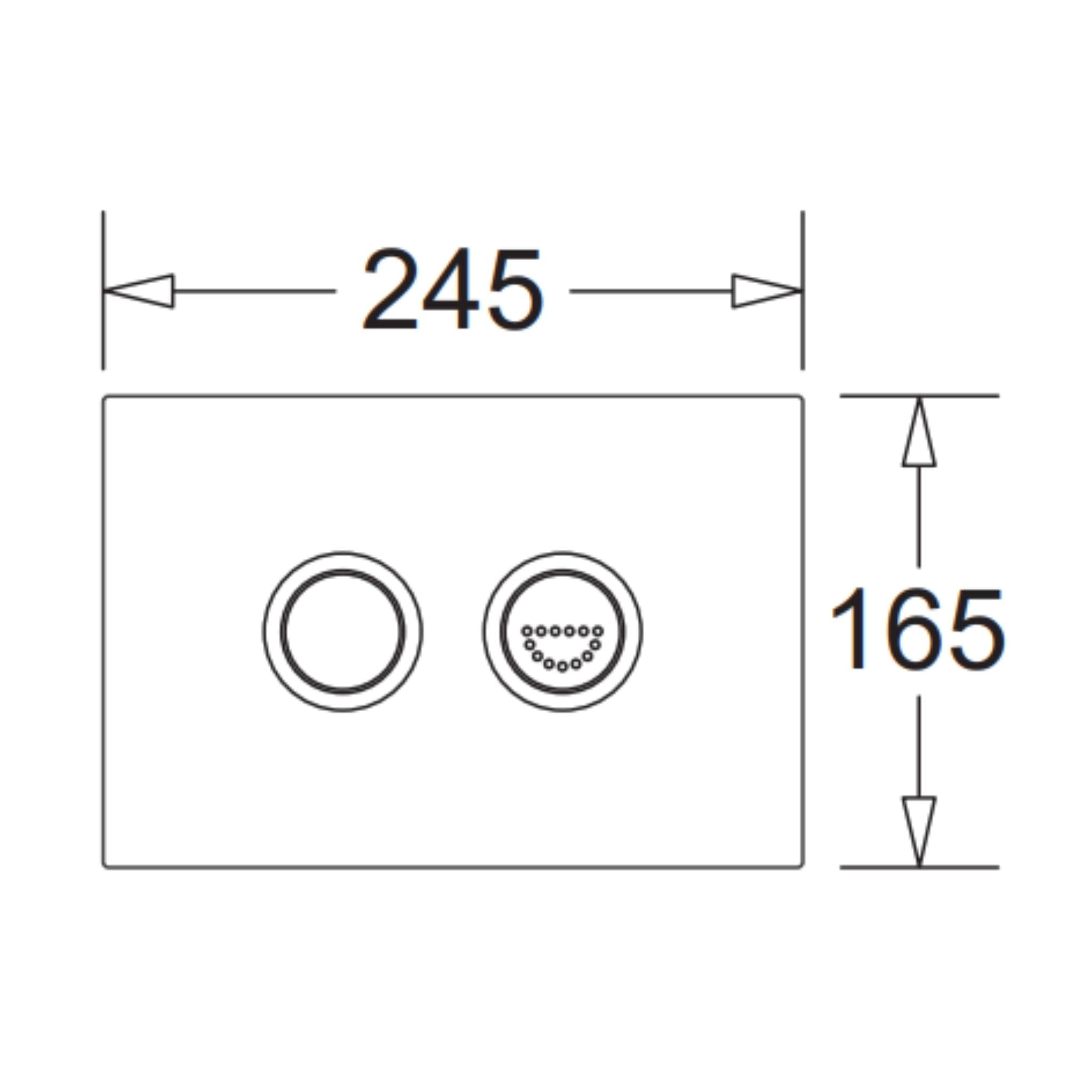 JOHNSON SUISSE IN-WALL ECONOFLUSH AIR PNEUMATIC FLAT FLUSH BUTTON 245MM BLACK