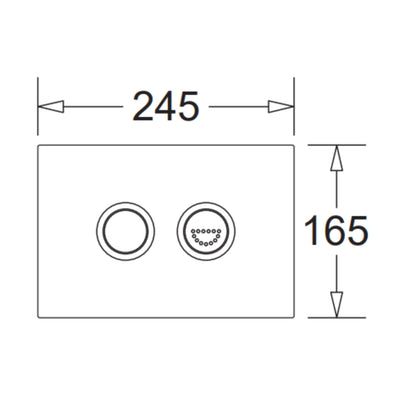 JOHNSON SUISSE IN-WALL ECONOFLUSH AIR PNEUMATIC FLAT FLUSH BUTTON 245MM BLACK