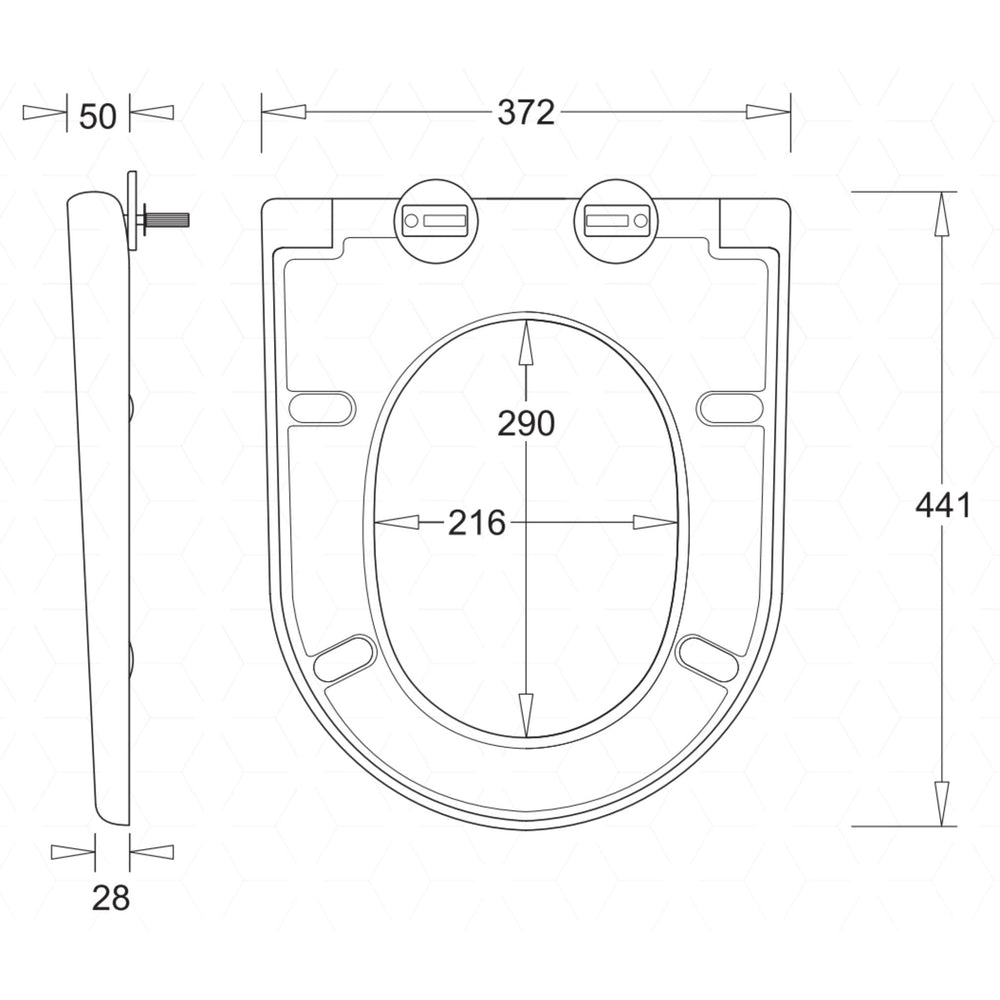 JOHNSON SUISSE GEMELLI RIMLESS WALL FACED TOILET SEAT WHITE
