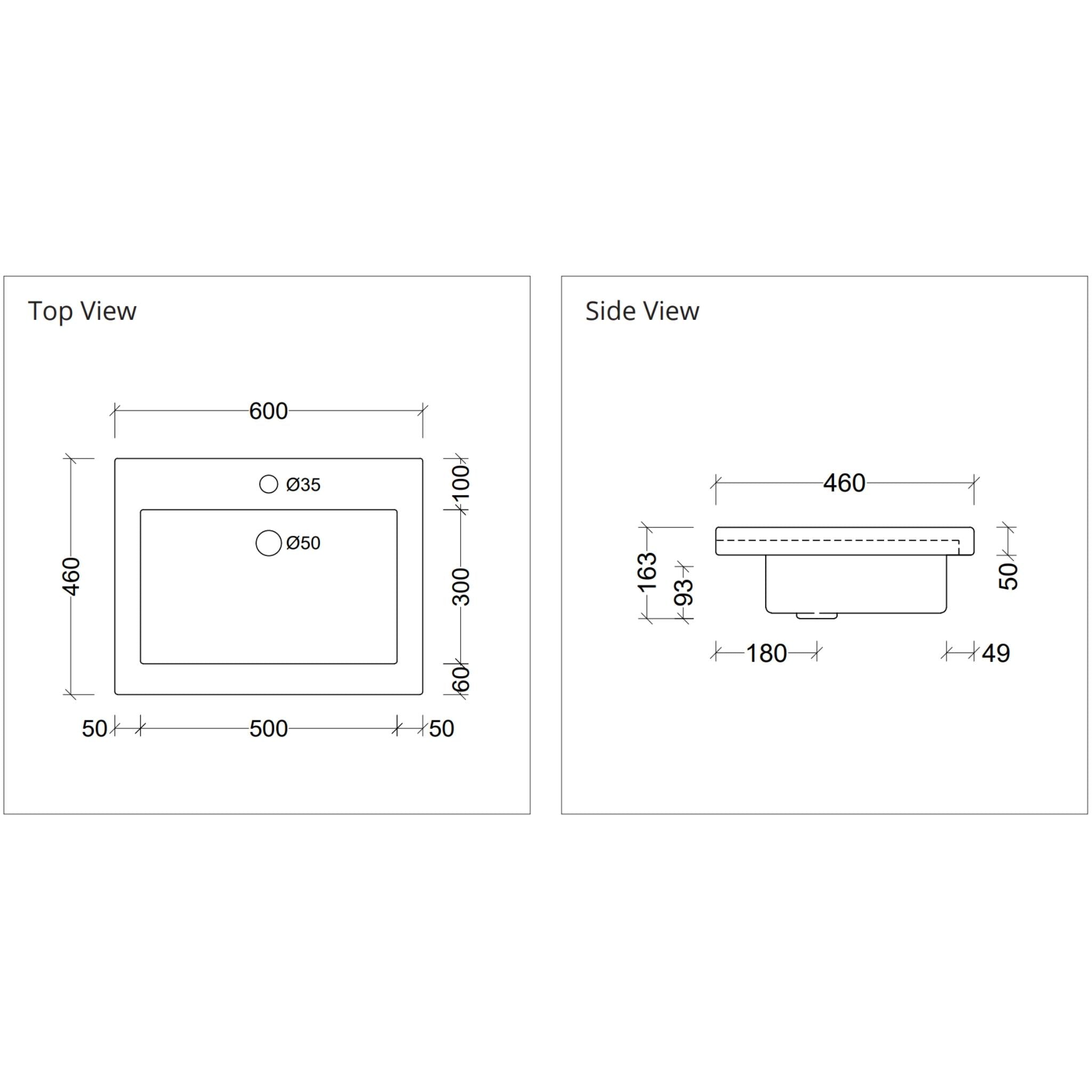 DUROCLASS MONACO MAJOR GLOSS WHITE SINGLE BOWL UNDERMOUNT VANITY TOP (MULTIPLE SIZES AVAILABLE)