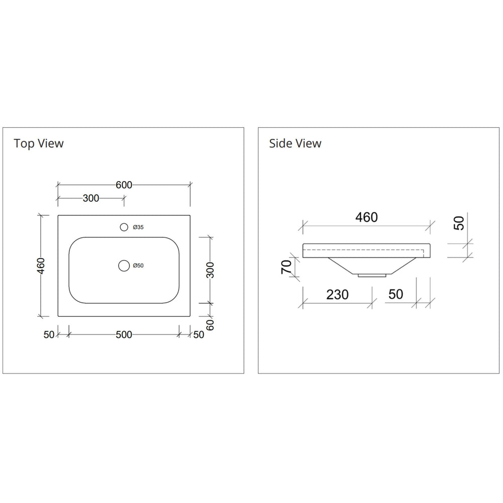 DUROCLASS OLYMPIC STADIUM GLOSS WHITE SINGLE BOWL UNDERMOUNT VANITY TOP (MULTIPLE SIZES AVAILABLE)