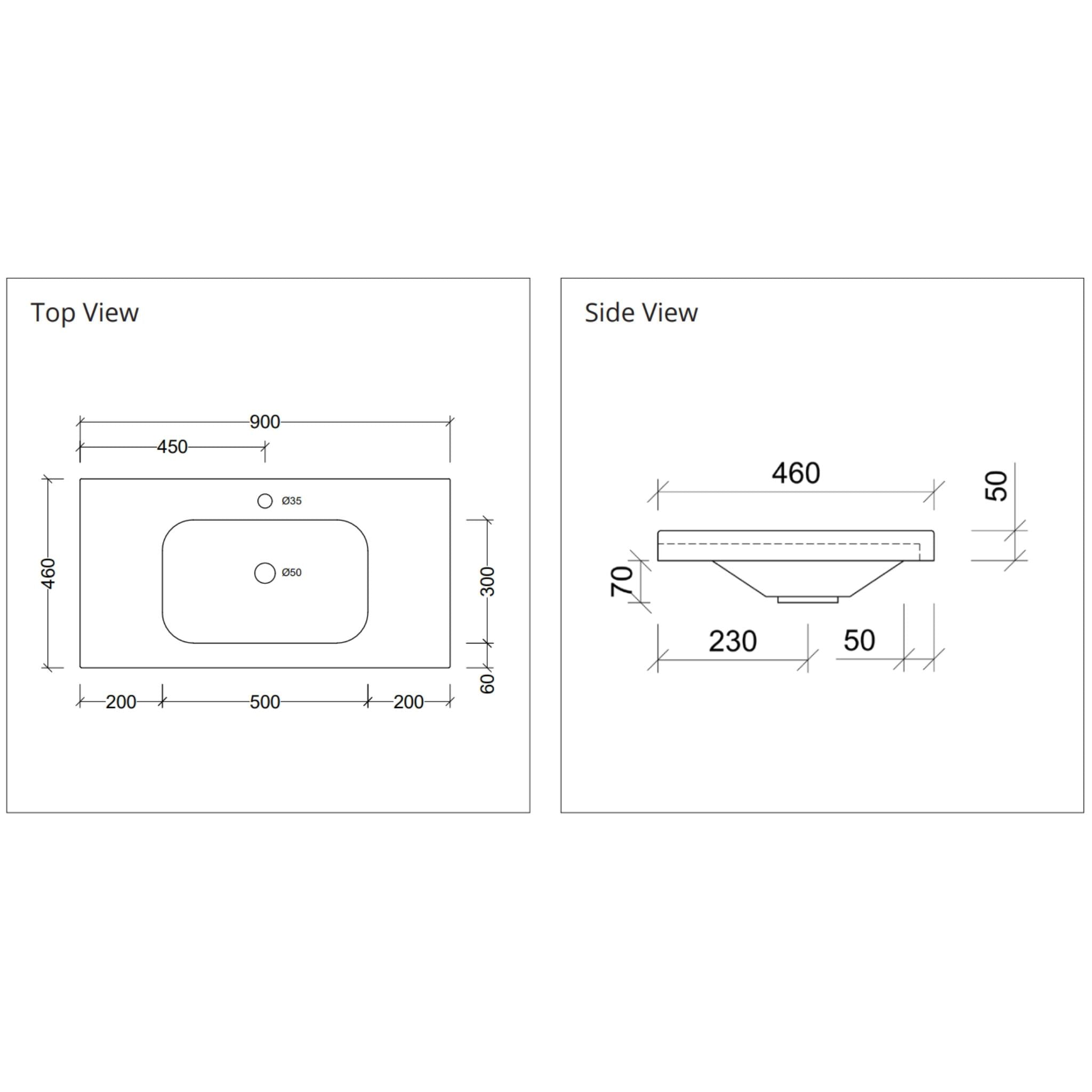 DUROCLASS OLYMPIC STADIUM GLOSS WHITE SINGLE BOWL UNDERMOUNT VANITY TOP (MULTIPLE SIZES AVAILABLE)