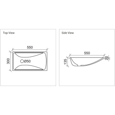 DUROCLASS SANCTUARY UNDER COUNTER BASIN GLOSS WHITE 550MM