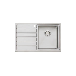 OLIVERI APOLLO SINGLE BOWL TOPMOUNT KITCHEN SINK WITH TAPHOLE & DRAINER STAINLESS STEEL 800MM