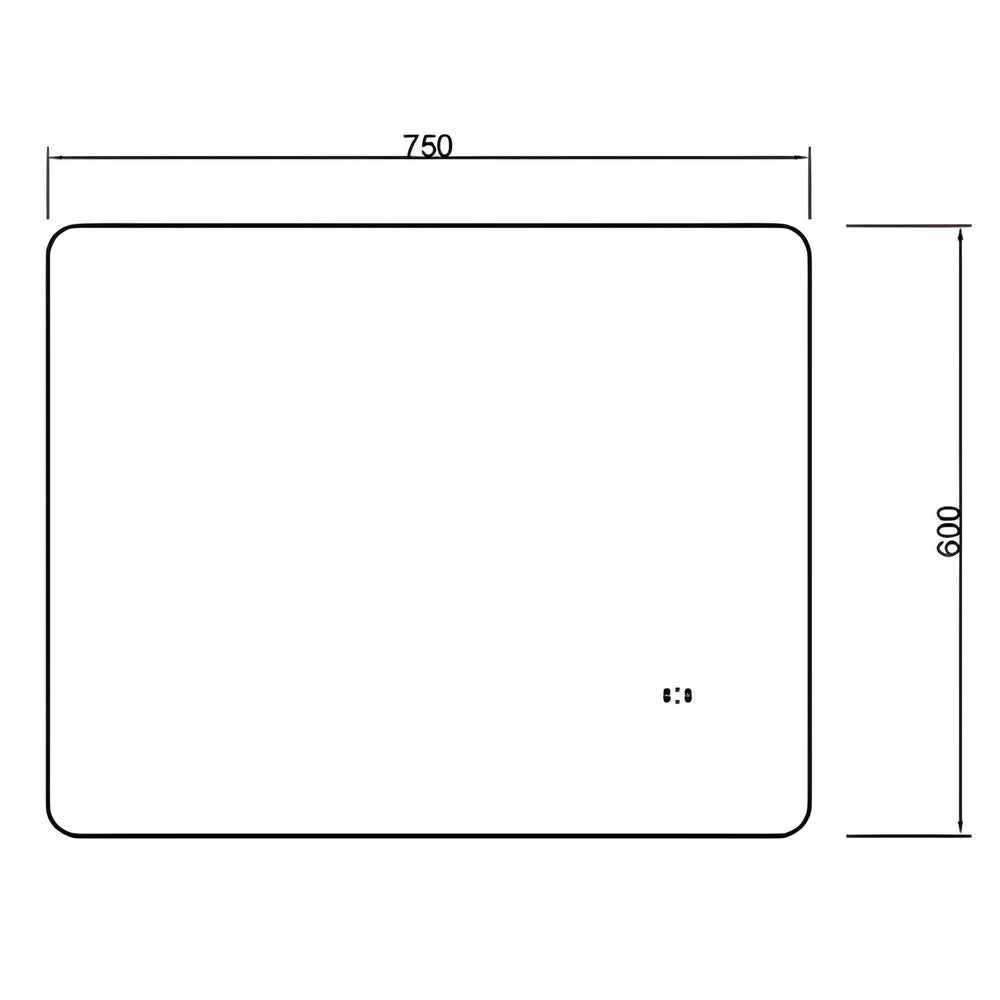 POSEIDON JASPER RECTANGULAR BACKLIT LED MIRROR 3 COLOUR LIGHTS 750X600MM