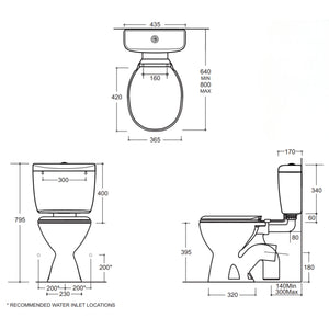 JOHNSON SUISSE WINDSOR CLOSE COUPLED PLASTIC LINK S TRAP TOILET SUITE WHITE