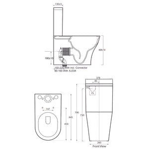 JOHNSON SUISSE EMILIA MK II BACK TO WALL RIMLESS TOILET SUITE WHITE