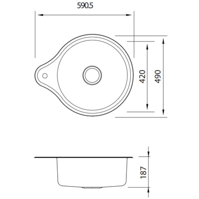 OLIVERI SOLITAIRE SINGLE BOWL TOPMOUNT ALFRESCO, KITCHEN AND LAUNDRY SINK WITH TAP LANDING STAINLESS STEEL 590MM