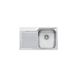 OLIVERI NU-PETITE SINGLE BOWL TOPMOUNT ALFRESCO AND KITCHEN SINK WITH DRAINER STAINLESS STEEL 825MM