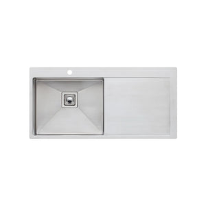 OLIVERI PROFESSIONAL SINGLE BOWL TOPMOUNT KITCHEN SINK WITH DRAINER STAINLESS STEEL 1040MM