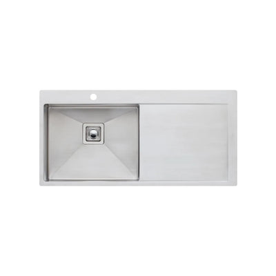OLIVERI PROFESSIONAL SINGLE BOWL TOPMOUNT KITCHEN SINK WITH DRAINER STAINLESS STEEL 1040MM