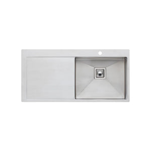 OLIVERI PROFESSIONAL SINGLE BOWL TOPMOUNT KITCHEN SINK WITH DRAINER STAINLESS STEEL 1040MM