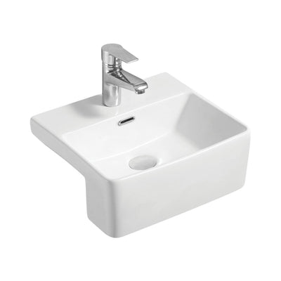 FIENZA PETRA MINI SEMI-RECESSED BASIN GLOSS WHITE 400MM