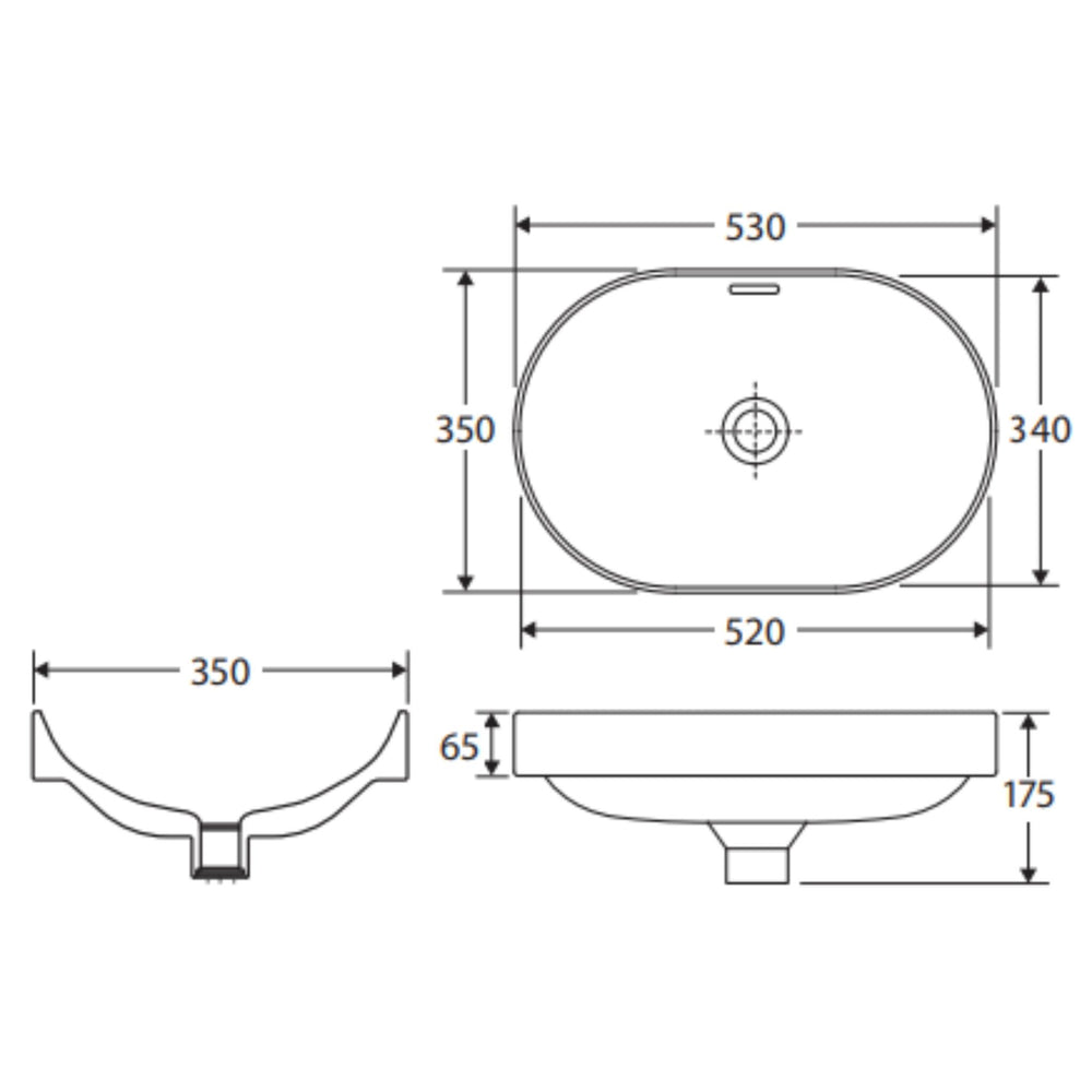 FIENZA ALUCA PILL SEMI-INSET CERAMIC BASIN OLIVE 530MM