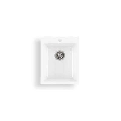 OLIVERI SICILY SINGLE BOWL FIRECLAY TOPMOUNT SINK GLOSS WHITE 339MM