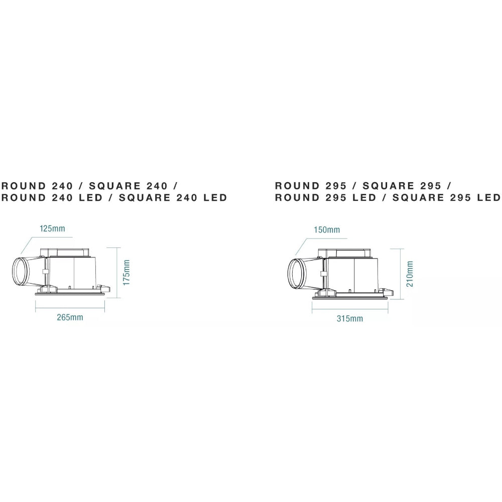 MARTEC FLOW SQUARE EXHAUST FAN WHITE (AVAILABLE IN 240MM AND 295MM)