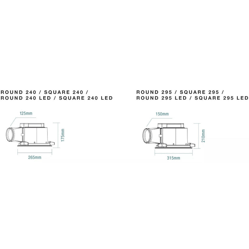 MARTEC FLOW SQUARE EXHAUST FAN WHITE (AVAILABLE IN 240MM AND 295MM)