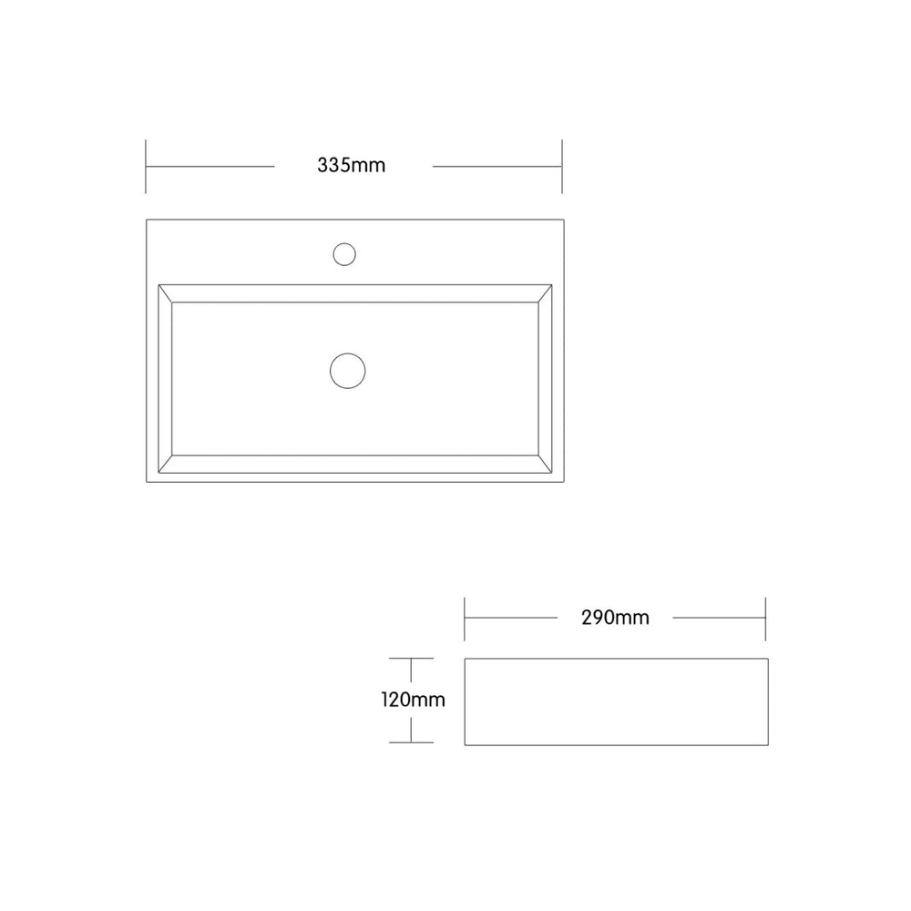 INFINITY ABOVE COUNTER CERAMIC BASIN MATTE BLACK 335MM