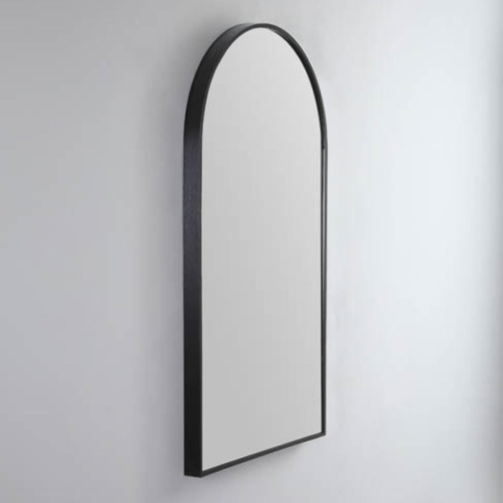REMER MODERN ARCH FRAMED MIRROR WITH PORTABLE MAGNIFIER CUSTOM COLOURS 510X910MM