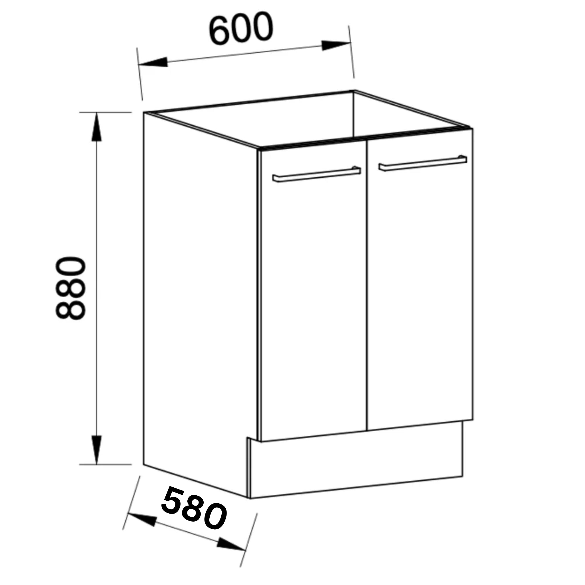 TIMBERLINE CUSTOM LAUNDRY BASE CABINET 600MM