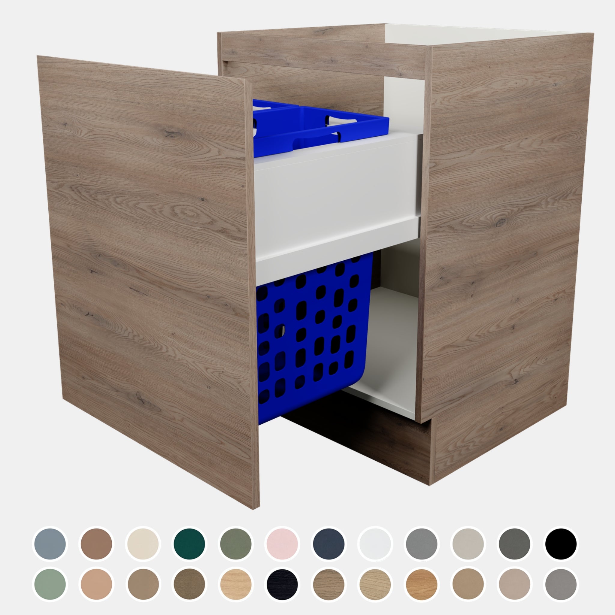 TIMBERLINE CUSTOM LAUNDRY BASE CABINET 600MM WITH TWO PULL-OUT BASKETS
