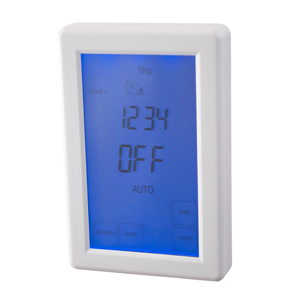 RADIANT HEATING DIGITAL DUAL UNDERFLOOR HEATING THERMOSTAT / TOWEL RAIL TIMER SWITCH WHITE 120MM
