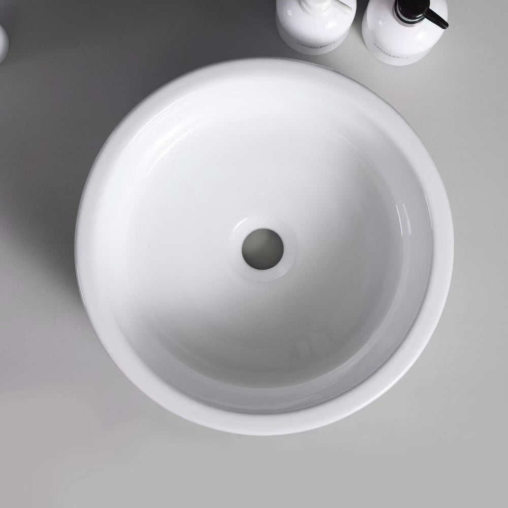 INFINITY ABOVE COUNTER CERAMIC BASIN GLOSS WHITE 385MM