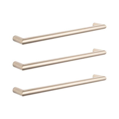 RADIANT HEATING LOW VOLTAGE SINGLE ROUND HEATED TOWEL RAIL WARM BRUSHED NICKEL 650MM