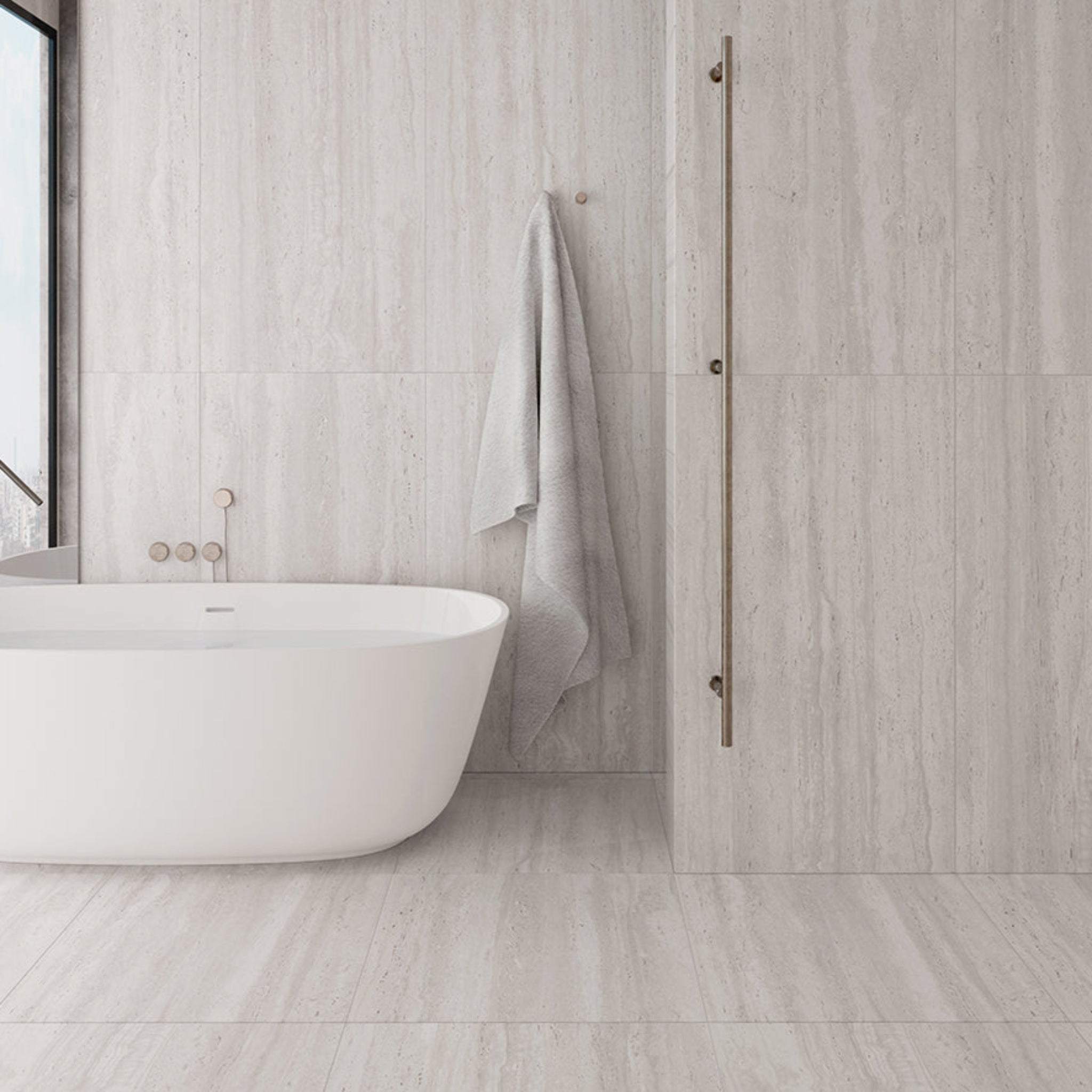 EVERSTONE EUROMARMO TRAVERTINE CHIARO MATTE 600X300MM RECTANGULAR TILE (PER BOX)