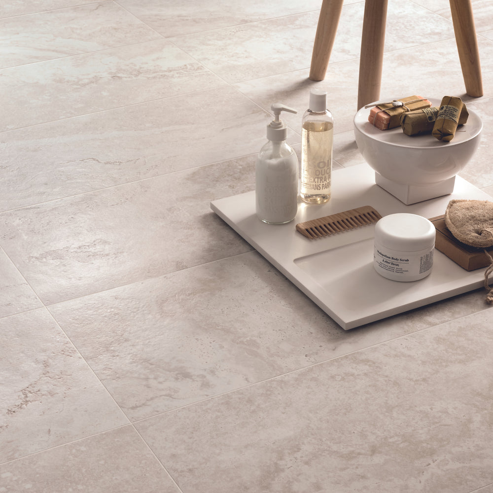 EVERSTONE 3D CRAFTED TRAVERTINE WHITE NATURAL 1200X600MM RECTANGULAR TILE (PER BOX)