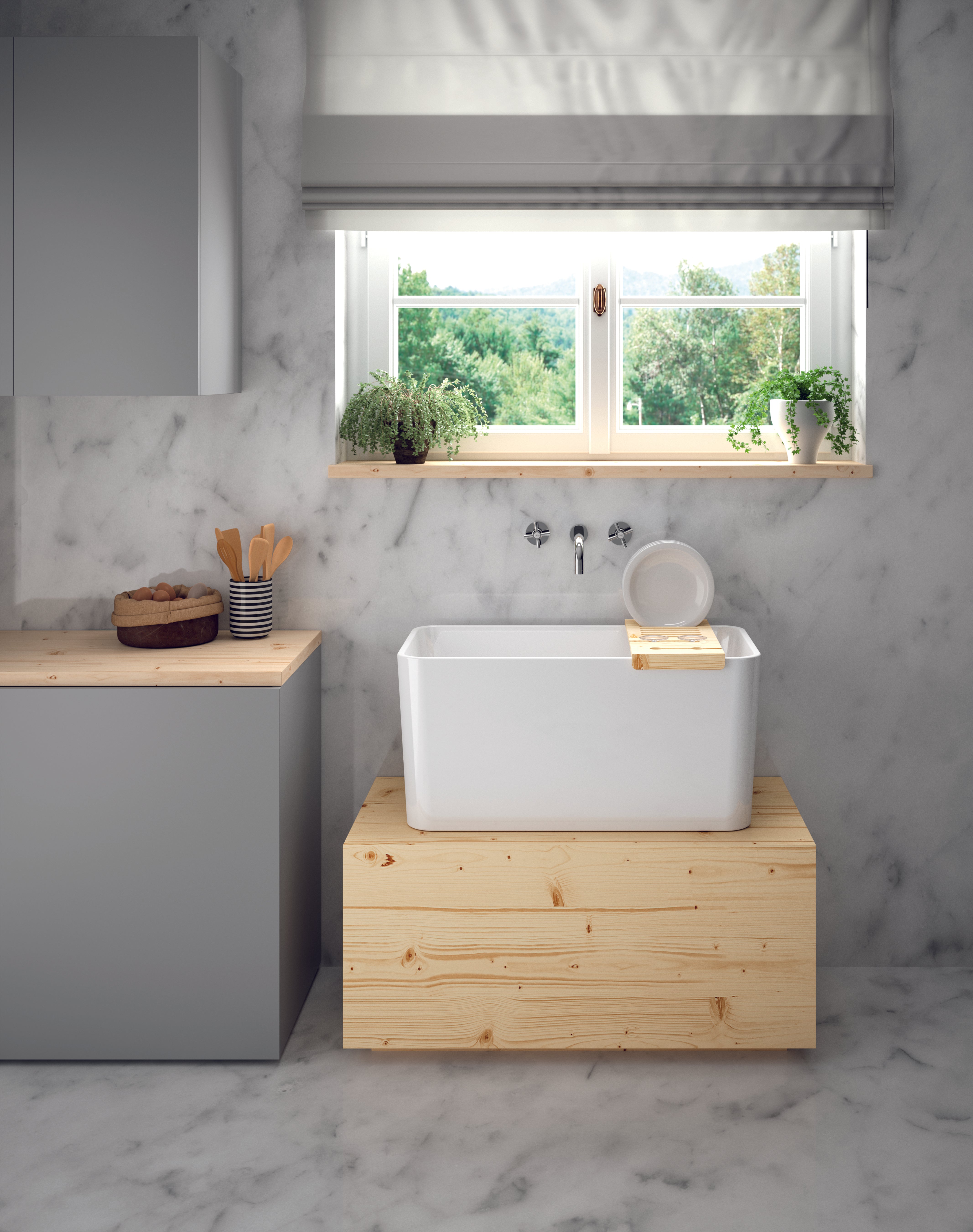 TURNER HASTINGS TRIBO FINE FIRECLAY SINK GLOSS WHITE 597MM