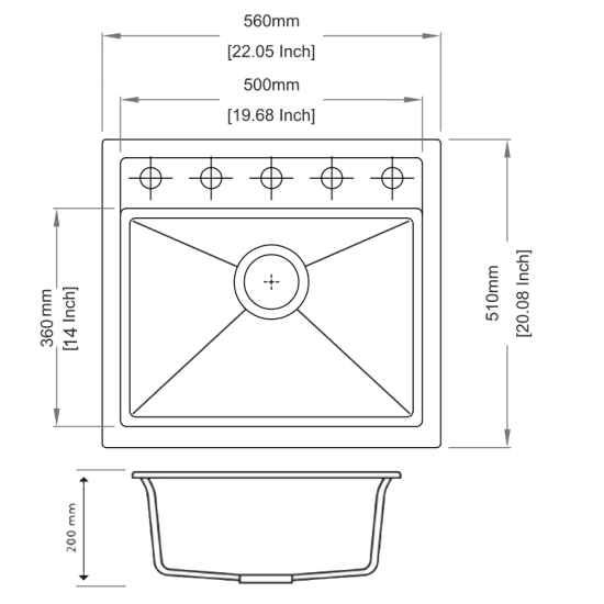 CARYSIL  SINGLE BOWL GRANITE KITCHEN SINK WHITE 560MM