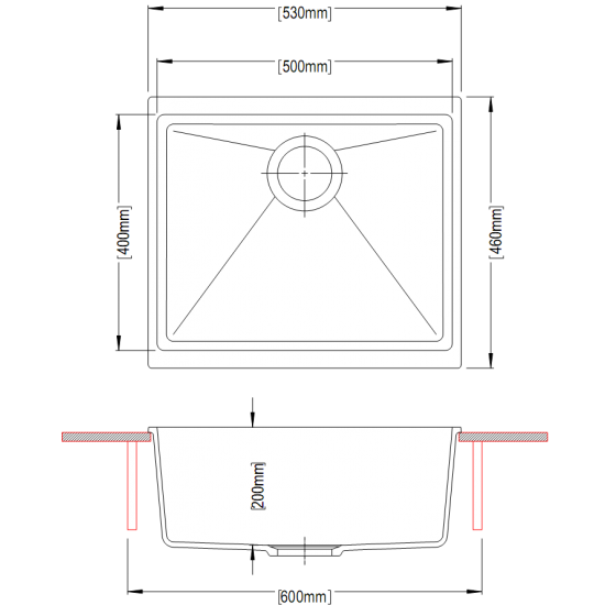 AQUAPERLA CARYSIL SINGLE BOWL SINK WHITE GRANITE 530MM