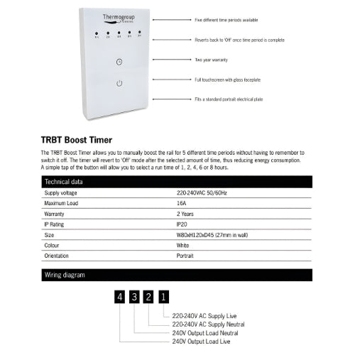 THERMOGROUP BOOST TIMER WHITE 120MM