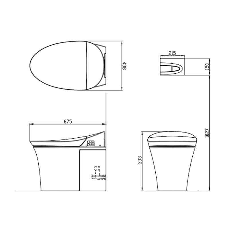 KOHLER VEIL INTELLIGENT RIMLESS WALL FACED TOILET W/ BLUETOOTH REMOTE WASHLET PACKAGE ELONGATED GLOSS WHITE