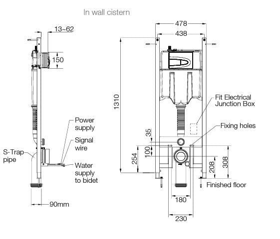 KOHLER VEIL INTELLIGENT RIMLESS WALL HUNG TOILET W/ REMOTE BIDET ELONGATED GLOSS WHITE